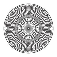 Circle greek mandala design. Round meander borders. Decoration elements patterns. Vector illustration isolated on white background