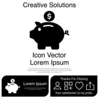 Piggy Bank Icon Vector EPS 10