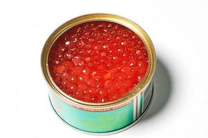 A tin can of red caviar photo