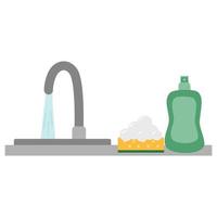 clean washed dishes vector