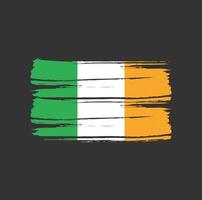 trazos de pincel de bandera de irlanda vector