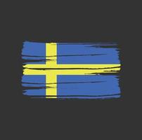 Sweden Flag Brush Strokes vector