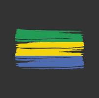 Gabon Flag Brush Strokes vector