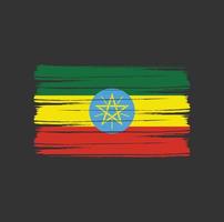 Ethiopia Flag Brush vector