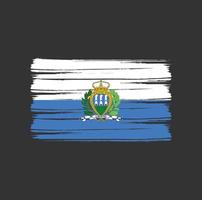 cepillo de bandera de san marino vector