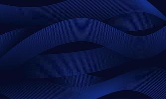 Dark blue background with abstract wavy lines. Vector background
