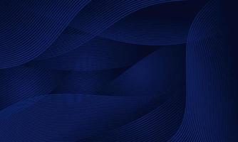 Modern wavy lines abstract background. Dark blue gradient background. Vector design for poster, banner, web