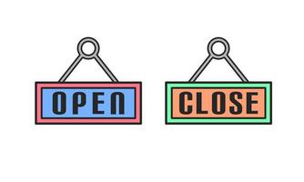 open and close hanger, flat design icon vector