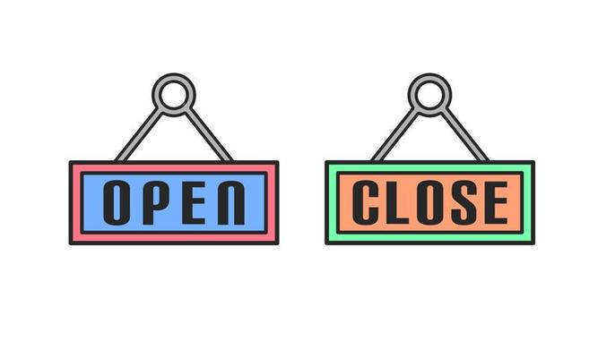 open and close hanger, flat design icon