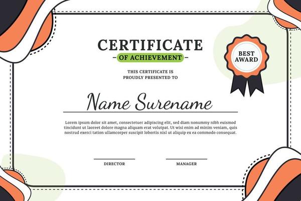 Certificate for appreciation