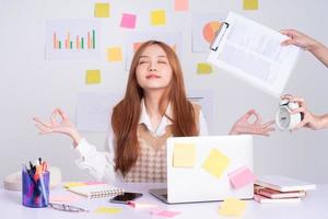 Young Asian businesswoman working concept photo