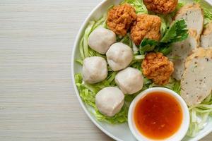 Boiled Fish Balls, Shrimp Balls and Chinese Fish Sausage photo