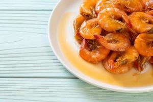 Sweet shrimps is Thai dish which cooks with fish sauce and sugar photo