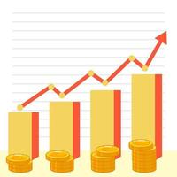 Finance chart money growth up drawing vector