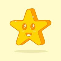 Cute star with emotion drawing vector