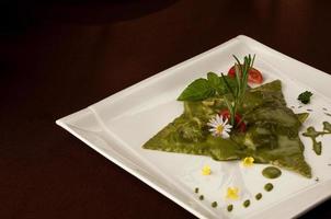 salad in a white plate photo