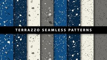 Set of terrazzo style seamless patterns vector