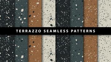 Set of terrazzo style seamless patterns vector