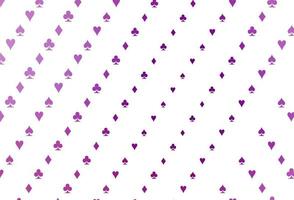 Fondo de vector púrpura claro con signos de tarjetas.