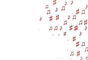 Light Red vector pattern with music elements.