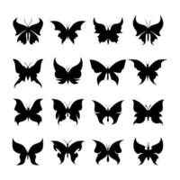 Butterfly Silhouettes Set Vector Design