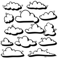 handdrawn doodle unique cloud illustration in cartoon style vector