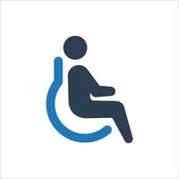 Disability Icon, Flat disabled icon, wheelchair icon vector