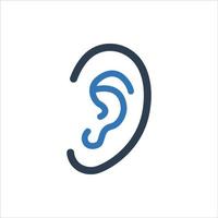 Ear icon, Hearing icon vector