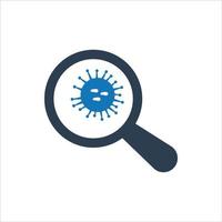 Find Bacteria Icon, Bacteria scan, Virus Icon vector