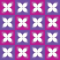 flores abstractas púrpuras geométricas de cuatro pétalos. patrón sin costuras ideal para telas de primavera o verano, reserva de chatarra, papel de regalo, papel tapiz, azulejos, proyectos de diseño de productos. diseño de patrón de superficie - vector