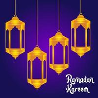 Luxury greeting ramadan kareem islamic background vector