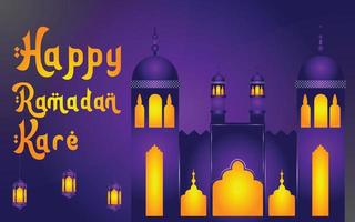 Ramadan Kareem and Eid Greetings Golden Background vector