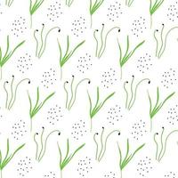 Vector pattern with greenery. Pattern with beet sprouts.