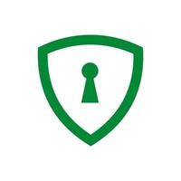 Vector shield protection icon set black on white