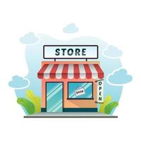 Vector illustration of store or market flat design.