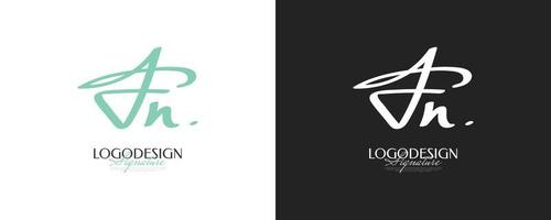 Initial F and N Logo Design with Elegant and Minimalist Handwriting Style. FN Signature Logo or Symbol for Wedding, Fashion, Jewelry, Boutique, and Business Identity vector
