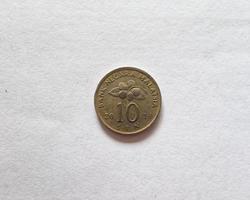 monedas de malasia 10 centavos. adecuado para contenido relacionado con finanzas e inversiones. foto