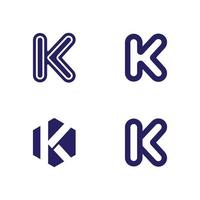 diseño de icono de conjunto de letras y logotipo k concepto de fuente de letra k vector de logotipo comercial y diseño empresa inicial