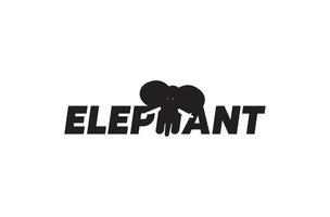 Modern logo design inside elephant text. Elephant logo vector template. Vector illustration, mark, logo for design