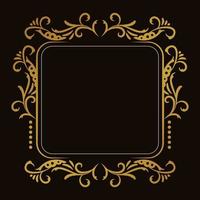 Luxury golden floral frame design elegant background vector. vector