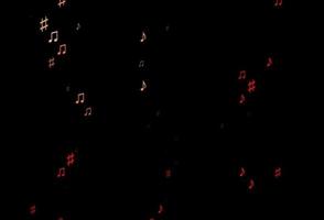 textura de vector rojo oscuro con notas musicales.