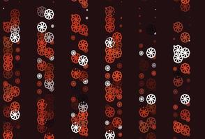 Light Red, Yellow vector background with xmas snowflakes.