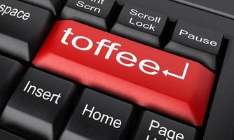 toffee word on red keyboard button photo