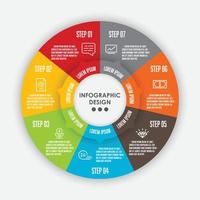 Vector set template infographic circle 7 step. Template diagrame for presentation.