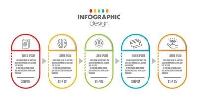 Vector infographic timeline template design element. Template for presentation with concept business icon.