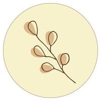 Vector icon and emblem for social media story highlight covers. Design templates for bloggers, photographers and designers. Abstract minimal circle backgrounds with nature leaves.
