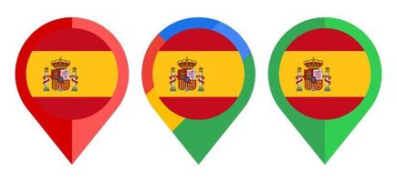 flat map marker icon with spain flag isolated on white background vector