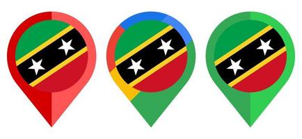 flat map marker icon with saint kitts and nevis flag isolated on white background vector