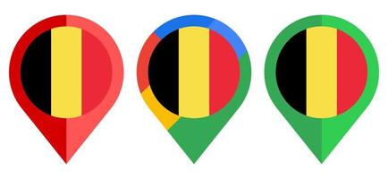 flat map marker icon with belgium flag isolated on white background vector