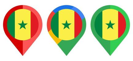 flat map marker icon with senegal flag isolated on white background vector